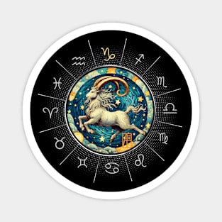 ZODIAC Capricorn - Astrological CAPRICORN - CAPRICORN - ZODIAC sign - Van Gogh style - 11 Magnet